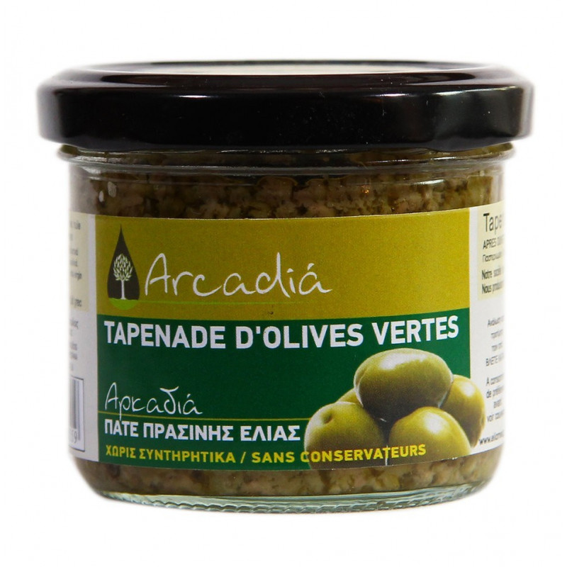 Tapenade verte biologique à l'ail sans anchois végétarienne et végan