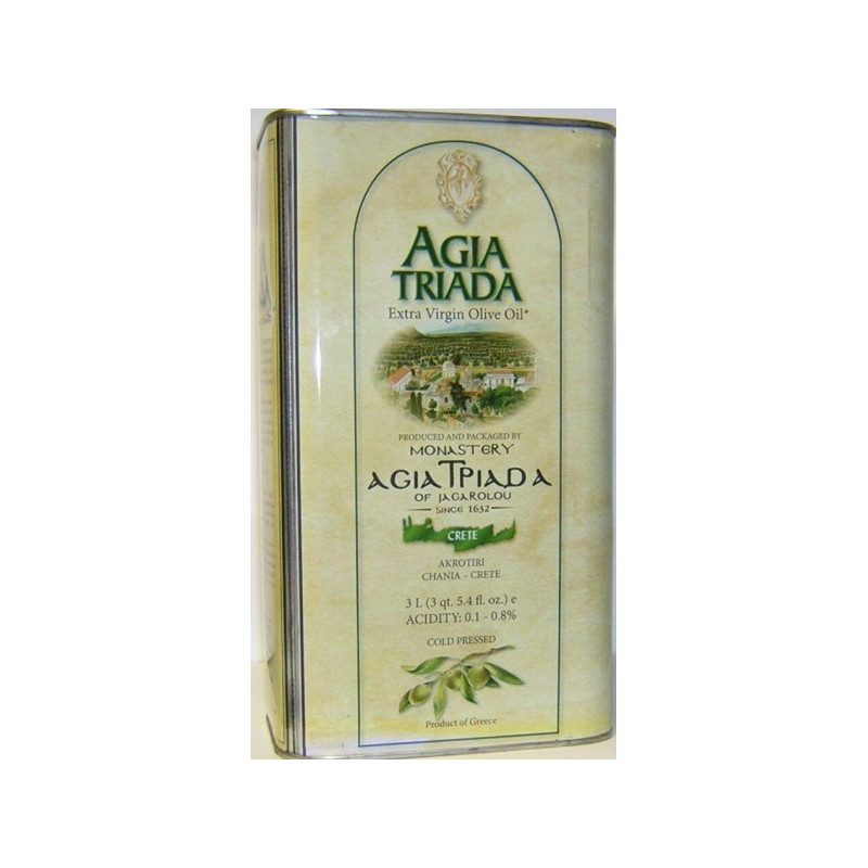 Huile d'olive de Crète 1ère pression  monastère AGIA TRIADA bidon 3 l huile crétoise traditionnelle base de votre régime crétois