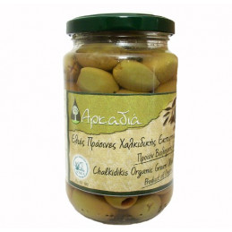 Olives vertes grecques biologiques Chalkidiki saumure huile d'olive