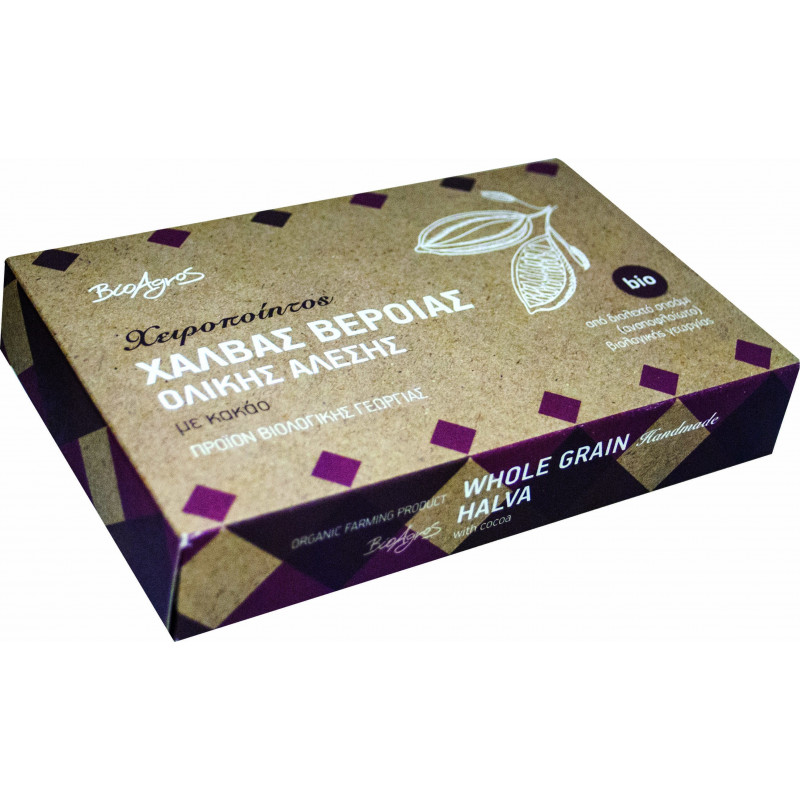 Halva dessert grec traditionnel biologique complet au cacao fait main