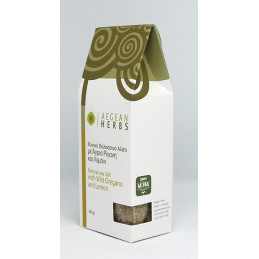 sel de mer grec naturel sans additifs aromatisé à l'origan et citron