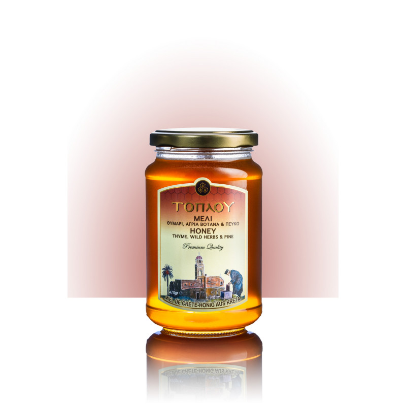 Miel  crétois de thym pin et herbes aromatiques du maquis de Crète