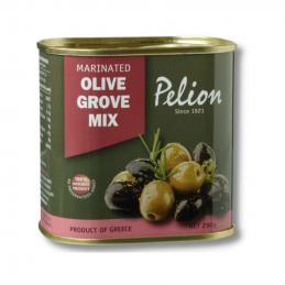 Assortiment olives grecques noires et vertes naturelles marinées aux herbes aromatiques