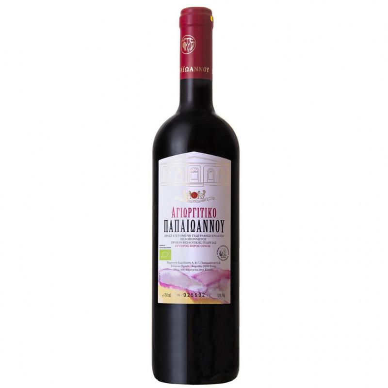Vin rouge grec biologique IGP Corinthe cépage grec Agiorgitiko Papaïoannou