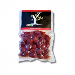 Olives AOP kalamata bio sans sel épicées - sachet sous vide 250g net