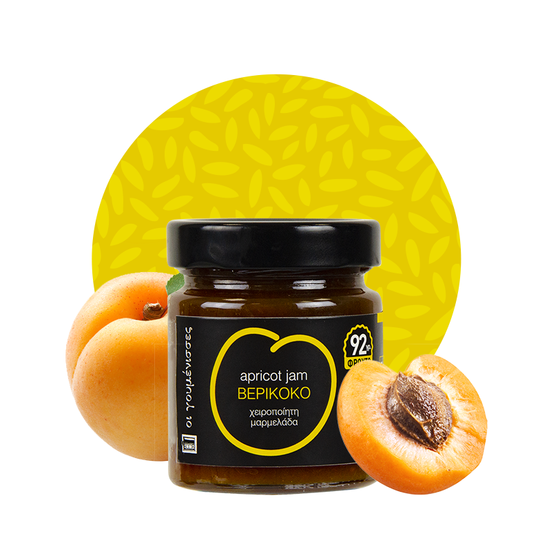 confiture d'abricot traditionnelle produite à la main et préparées en chaudron de cuivre sans colorants ni conservateurs