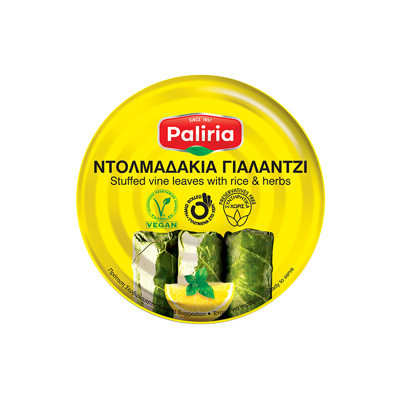 feuilles de vigne farcies au riz dolmas grec en boite conserve PALIRRIA