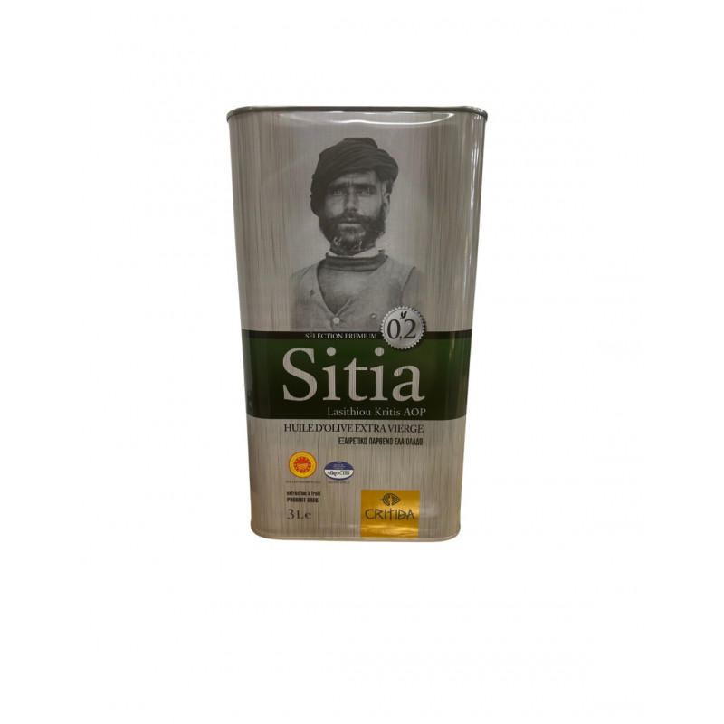Huile d'olive vierge extra de Crète AOP Sitia Lassithi Kritis - CRITIDA - bidon 3L
