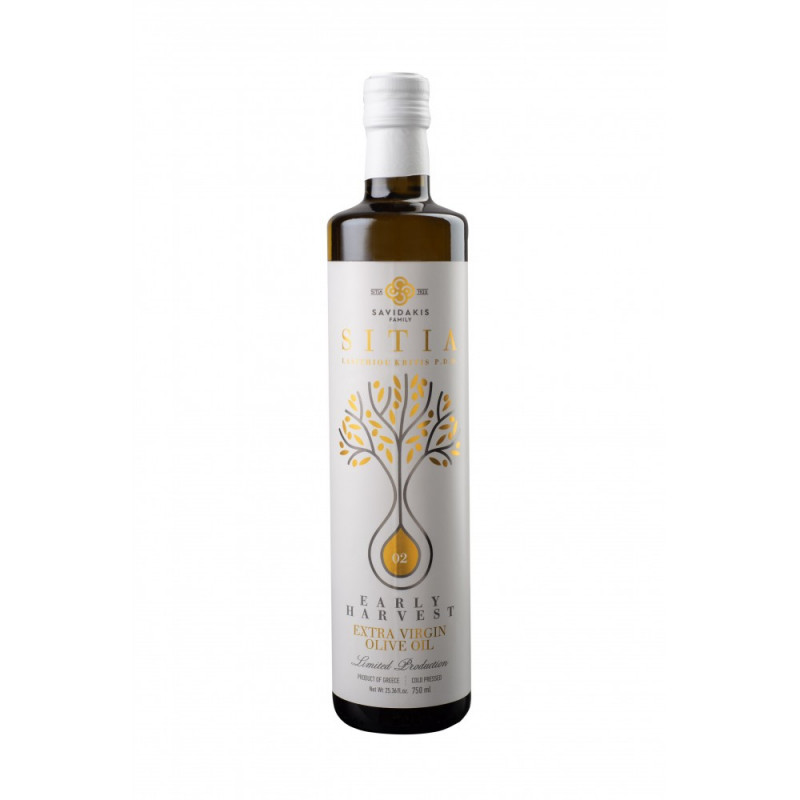 Huile d'olive vierge extra de Crète AOP Sitia Lassithi Kritis - Famille SAVIDAKIS - bouteille 750 ml
