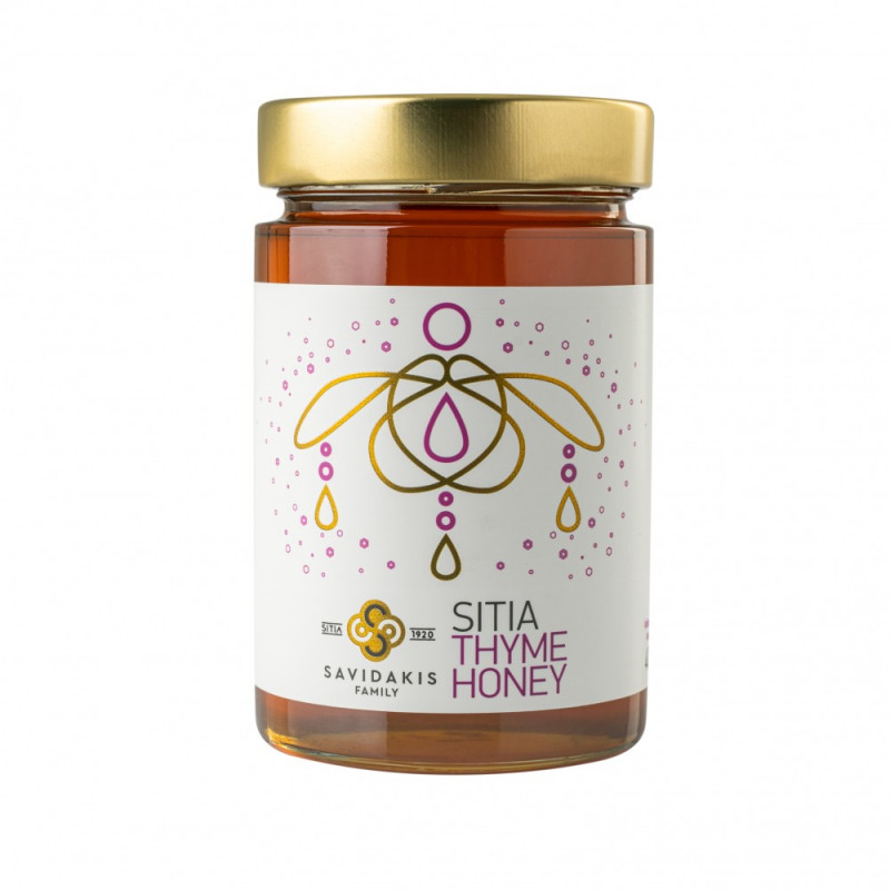 Miel crétois de thym sauvage origine SITIA - SAVIDAKIS -  pot 400 g
